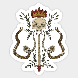 Skull Warrior Zombie with Snakes and Sword Sticker